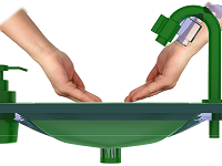Vergleichende Wiedergabe der kompaktes WiCi Next Becken auf Hang-WC und der WiCi Boxi Becken - Frontsicht