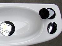 WiCi Concept, auf das WC anpassungsfähiges Waschbecken  - Betongrund - 4 auf 4